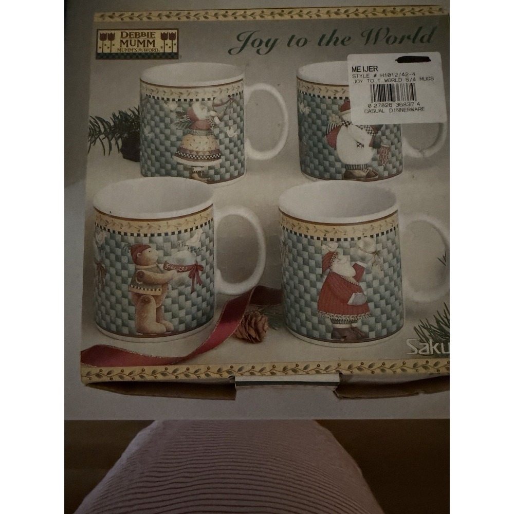 Vintage 2000 Debbie Mumm Sakura Joy To The World Christmas Mug Child & World NIB